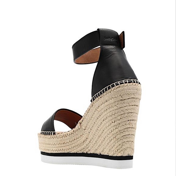 See by Chloe Glyn Black Leather Platform Sandals - Picture 7 of 14